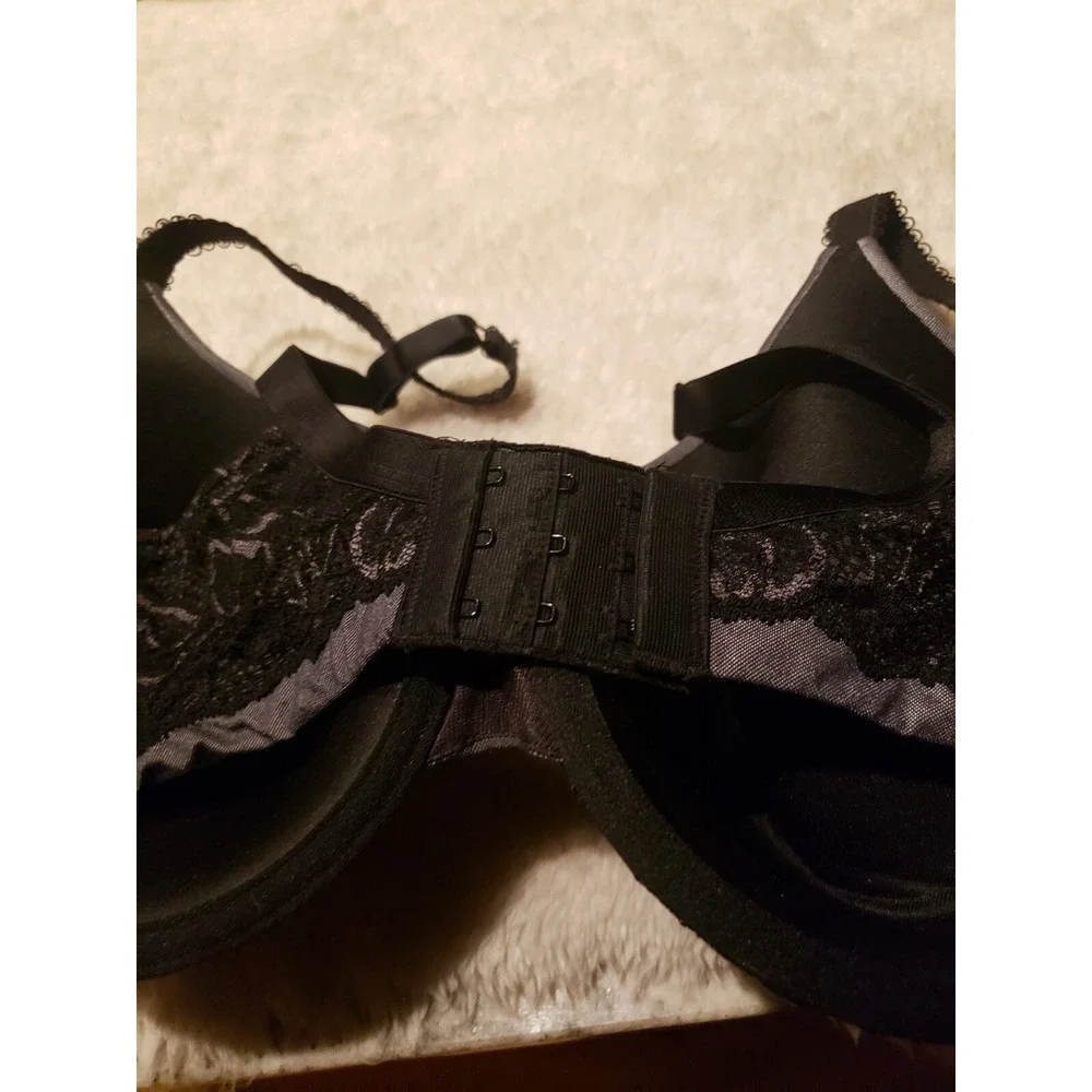 Sz 42 C Bali Women Desire Lace Foam Underwire T-Shirt Bra Style 6542 Black &Gray